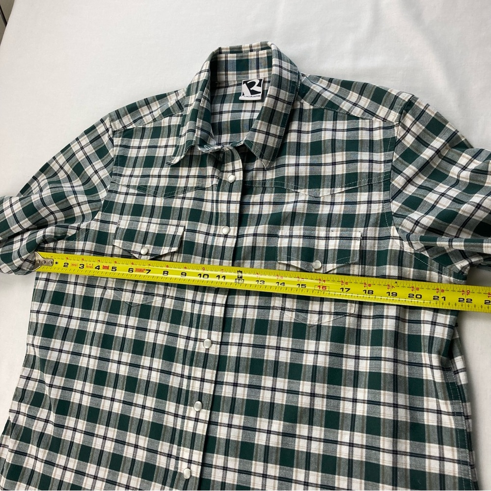 Vintage Rockies Forest Green Plaid Pearl Snap Western Shirt XL - Picture 11 of 14
